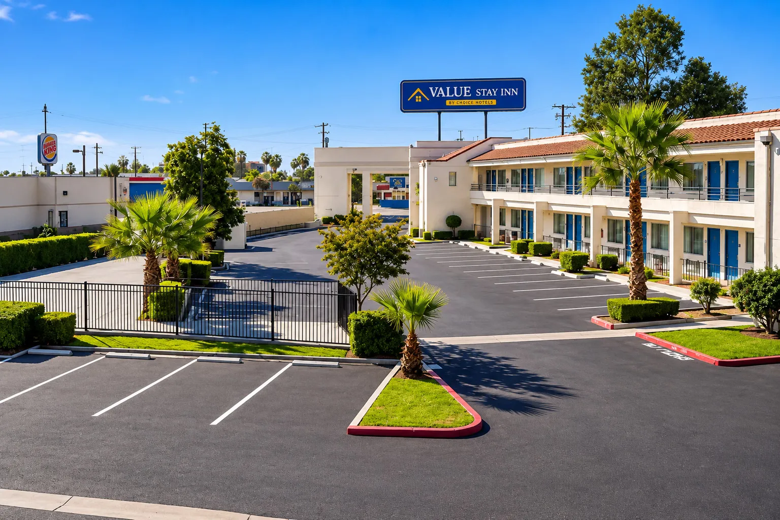 Exterior of the Value Stay Inn in Bakersfield